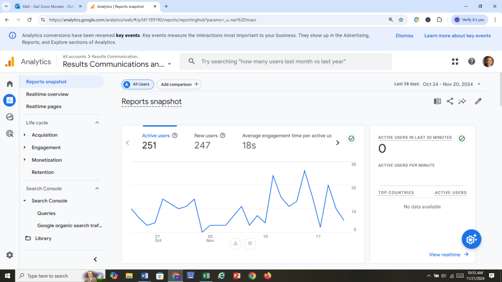 Image Taken From Print Screen While In Google Analytics