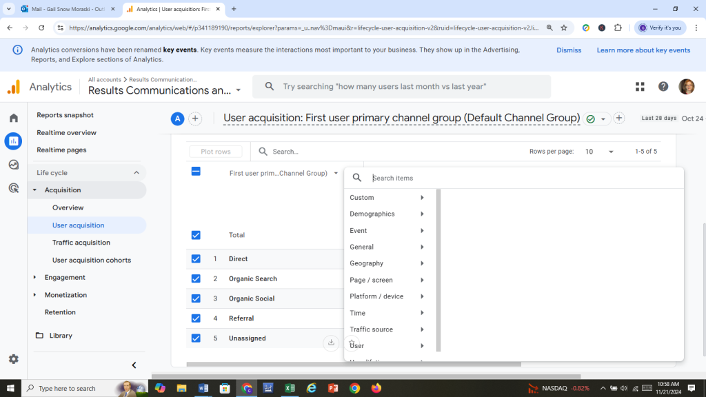 Image Of Google Analytics GA4 Reporting