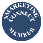 This is a dark blue circular image that says Smarketing Connect Member in white letters
